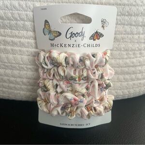 NWT Mackenzie Childs x Goody All Wildflowers Dot 5 Skinny Satin Hair Scrunchies